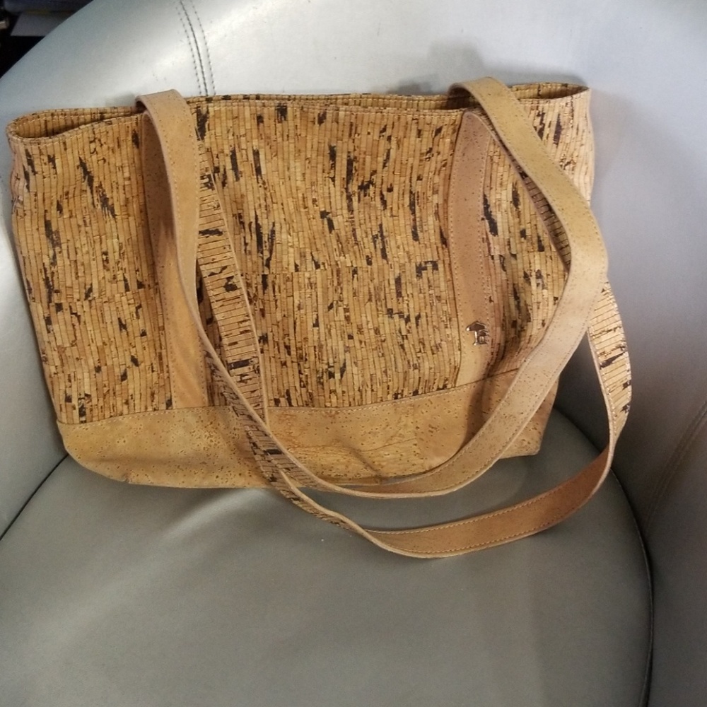 Cork Design large zipper tote eco vegan leather